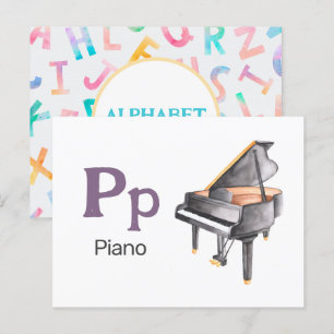 P is voor Piano - Alfabet Flash Kaart