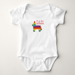 P is voor Piñata Rainbow Donkey Fiesta PInata Romper