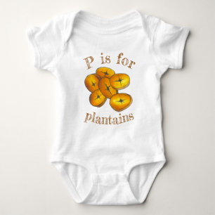 P is voor PLANTAINS Jamaican Food Alphabet ABCs Romper