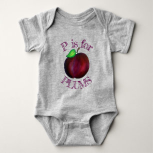 P is voor Plums Ripe Summer Paars Plum Fruit Romper
