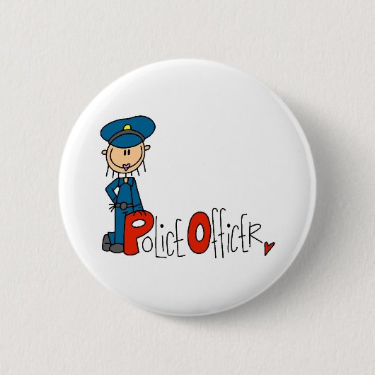 P is voor politieagent ronde button 5,7 cm (Voorkant)