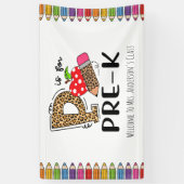 P is voor PRE-K Back To School Welkom Spandoek (Verticaal)