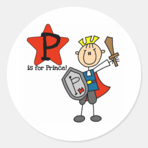 P is voor Prince Ronde Sticker