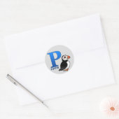 P is voor Puffin Ronde Sticker (Envelop)
