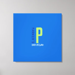 P Knuppel Mitzvah van de Bar van het Monogram de Canvas Afdruk