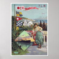P.L.M. Alger Poster vintage 1898
