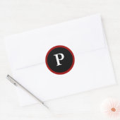 P : Lettre P initiale Stickers Rouge, Blanc et Noi (Enveloppe)
