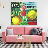 P.M. Apple Crate LabelWatsonville, CA Canvas Afdruk (Insitu (Woonkamer))