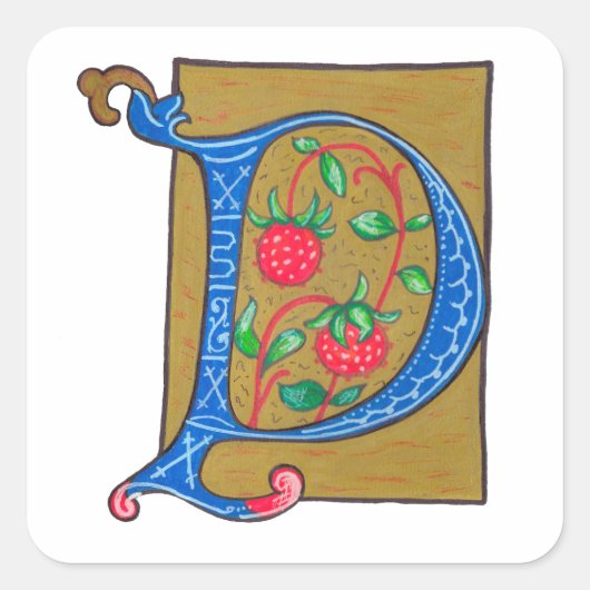 P - MINIATURE VIERKANTE STICKER (Voorkant)