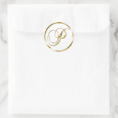 P monogram Faux Gold Envelope of Favor Seal Ronde Sticker (Tas)