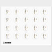 P Monogram Floral Aangepast Ronde Sticker (Vel)