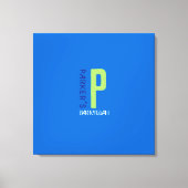 P Monogram Initiaal Bar Bat Mitzvah Inlogbord Canvas Afdruk (Voorkant)