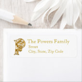 P Monogram "Irish Gold" design Adresetiketten Etiket (Insitu)