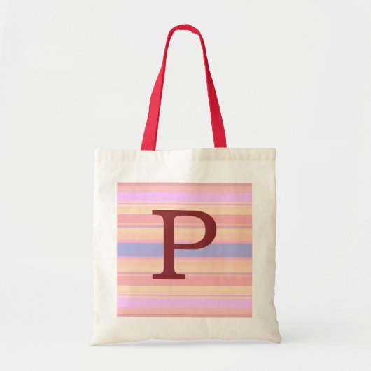 P : Monogram P zomerstapes Canvas tas (Voorkant)