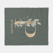 P Monogramme Floral Couverture en polaire personna (Devant (Horizontal))