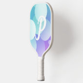 P Naam Pickleball Paddle Paarse Blue Bubble Modern (Links)