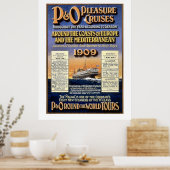 P&O Pleasure Cruises - Vintage Travel Poster (Cuisine)