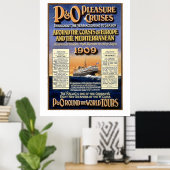 P&O Pleasure Cruises - Vintage Travel Poster (Bureau à domicile)