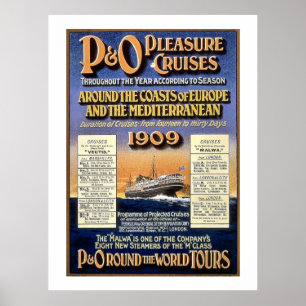 P&O Pleasure Cruises - Vintage Travel Poster