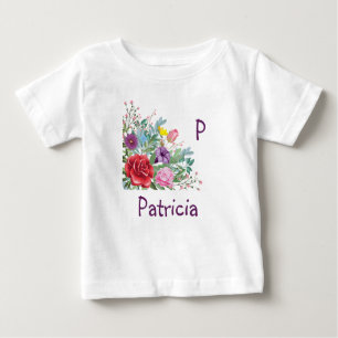P Patricia Personalize Letter Name, Roos Flowers