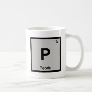 P - Periodiek tabelsymbool voor de stadschemie van Koffiemok