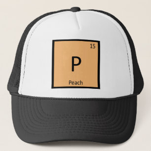 P - Perzik Vrucht Chemie Periodiek Systeem Symbool Trucker Pet