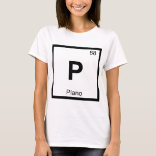 P - Pianomuziek Chemie Periodiek Systeem Symbool T-shirt