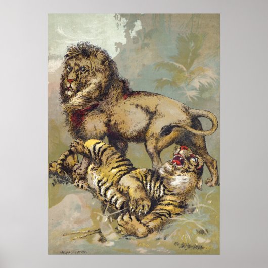P. T. Barnum Lion en Tiger Print (Voorkant)