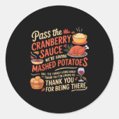 P The Cranberry Sauce Funny Thanksgiving Ronde Sticker (Voorkant)