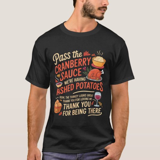 P The Cranberry Sauce Funny Thanksgiving T-shirt (Voorkant)