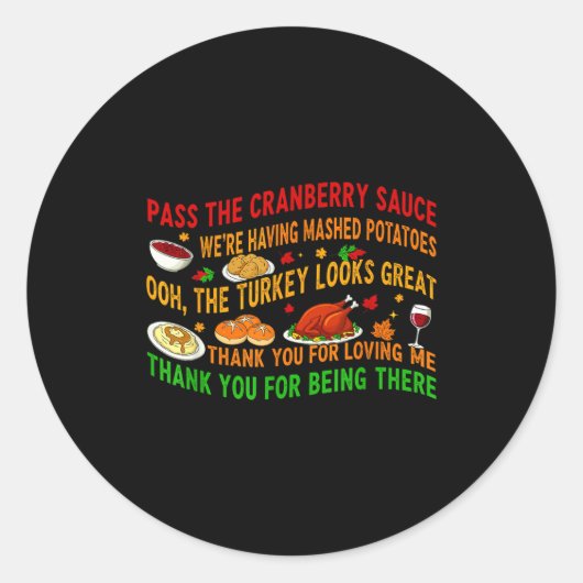 P The Cranberry Sauce Mashed Tatoes Ronde Sticker (Voorkant)
