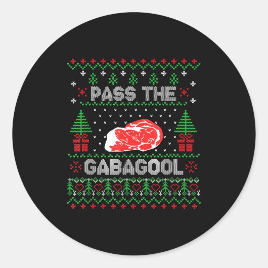P The Gabagool Tacky Ugly Christmas Sweater For Me Ronde Sticker (Voorkant)