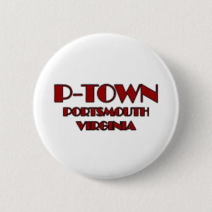 P-Town Portsmouth Virginia Logo Ronde Button 5,7 Cm