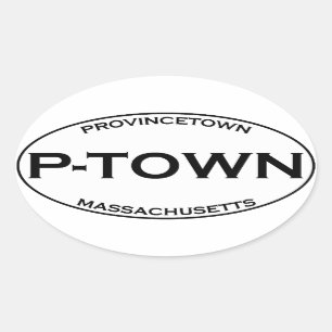 P-TOWN - Provincetown Massachusetts Ovale Sticker