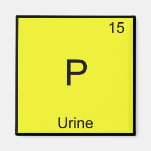 P - Urine Chemie Element Symbool Grappig Periodiek Magneet