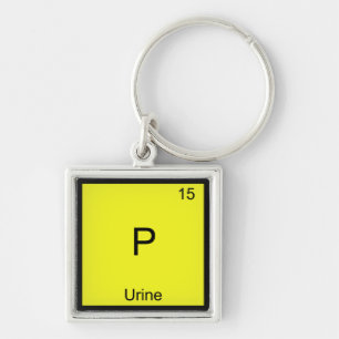 P - Urine Chemistry Element Symbol Funny Periodic Sleutelhanger