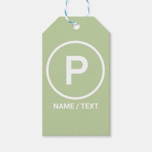 P voor Paleo dieet groen natuurlijk geen graankorr Cadeaulabel (Voorkant)