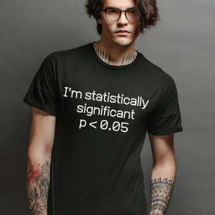 P-waarde Ik ben statistisch significant p < 0,05 T-shirt