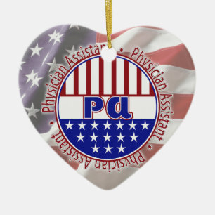 PA Assistent arts PATRIOTISCH BADGE Keramisch Ornament