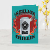 Pa Barbecue Grillin and Chillin Card Kaart (Gele Bloem)