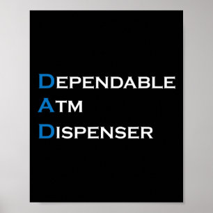 Pa Betrouwbare ATM Dispenser Vader Geld Giver Fa Poster