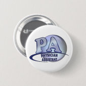 PA BLUE LOGO FYSICIËNTE ASSISTANT RONDE BUTTON 5,7 CM (Voorkant /achterkant)