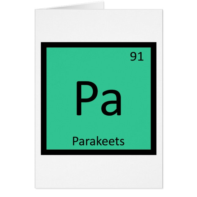 Pa - Chimie des perruches Symbole de table périodi (Devant)