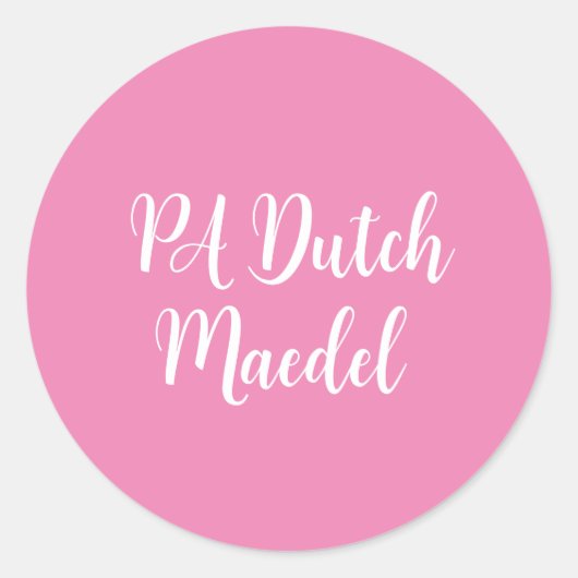 PA Dutch Maedel Ronde Sticker (Voorkant)