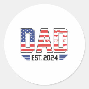 Pa Est. Verwacht door de Amerikaanse vlag 4 juli Ronde Sticker