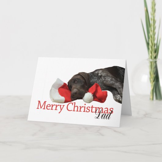 Pa Glossy Grizzly Shorthaired Pointer Feestdagen Kaart (Voorkant)