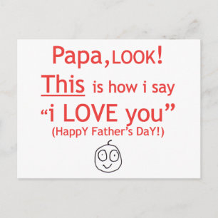 Pa, ik hou van je! briefkaart