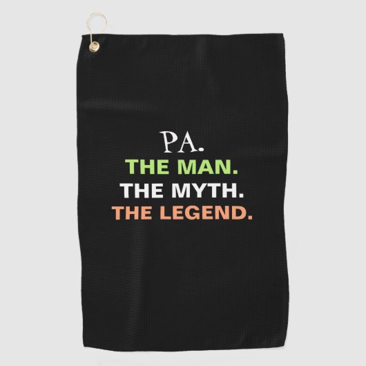 Pa Man Myth Legend Funny Quote Mannen Golfhanddoek (Voorkant)