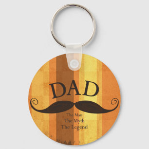 Pa Mustache Button Sleutelhanger