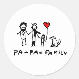 Pa + Pa = familie Ronde Sticker